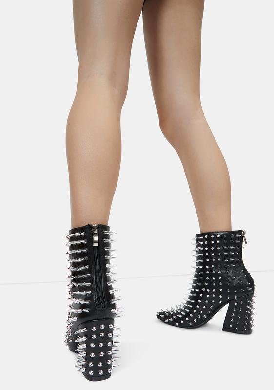 spiked heel boots