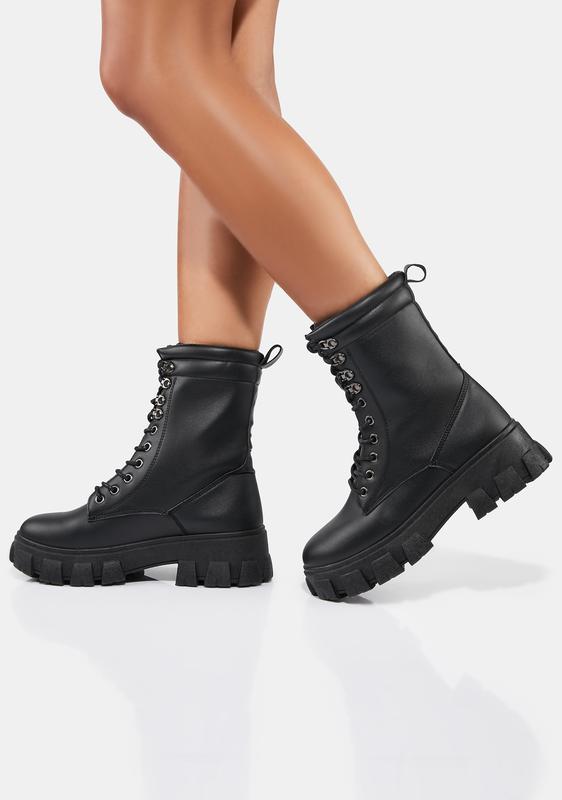 chunky sole combat boots