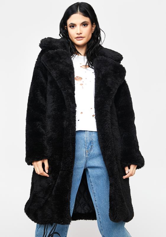 longline fur coat