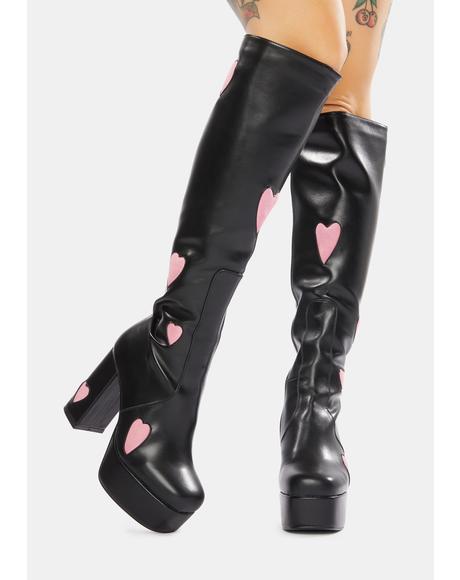 candyfloss love platform boots
