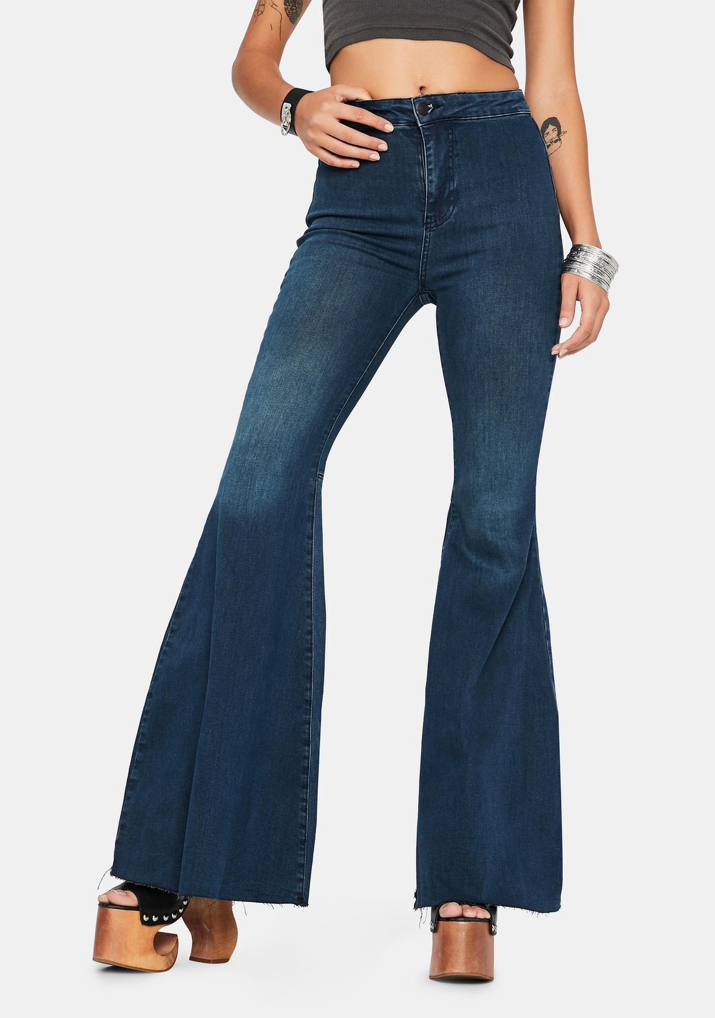 exaggerated flare jeans