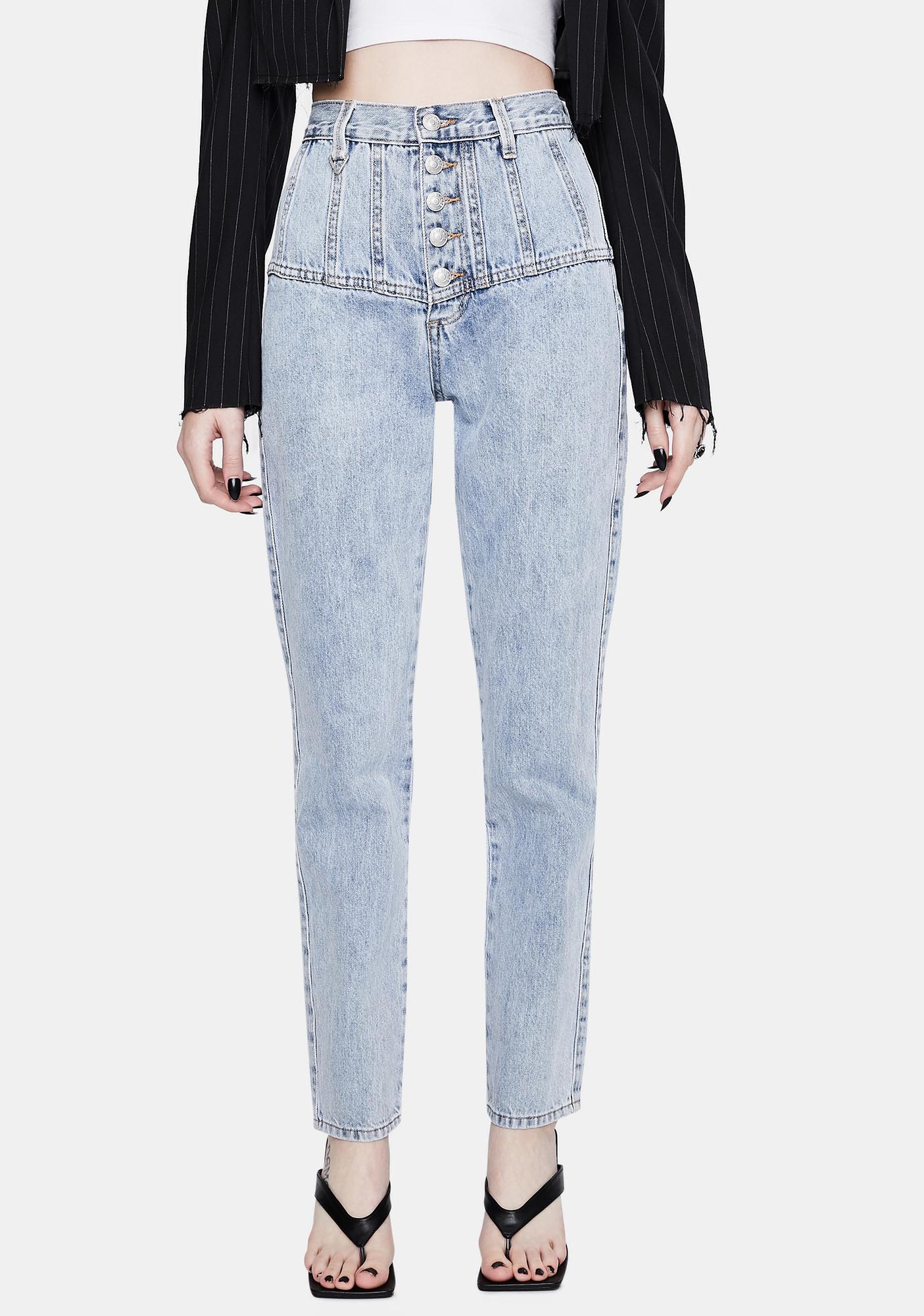 tapered high rise jeans