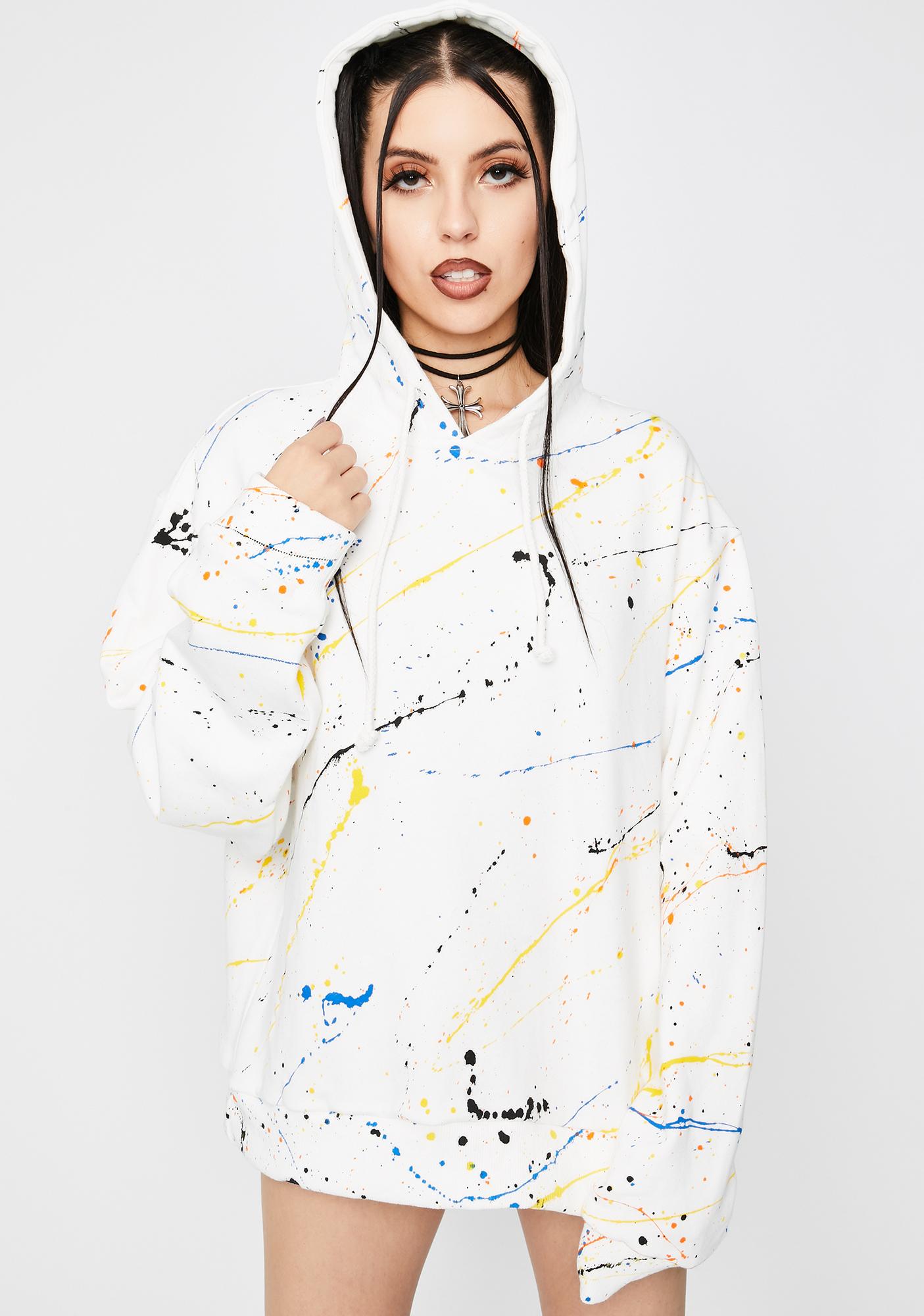 galaxy splatter pullover hoodie