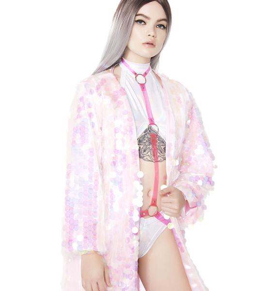 B Glittz Iridescent Sequin Kimono Dolls Kill