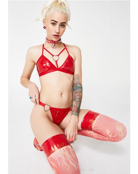 Hot Love Bite Heart Ring Bra