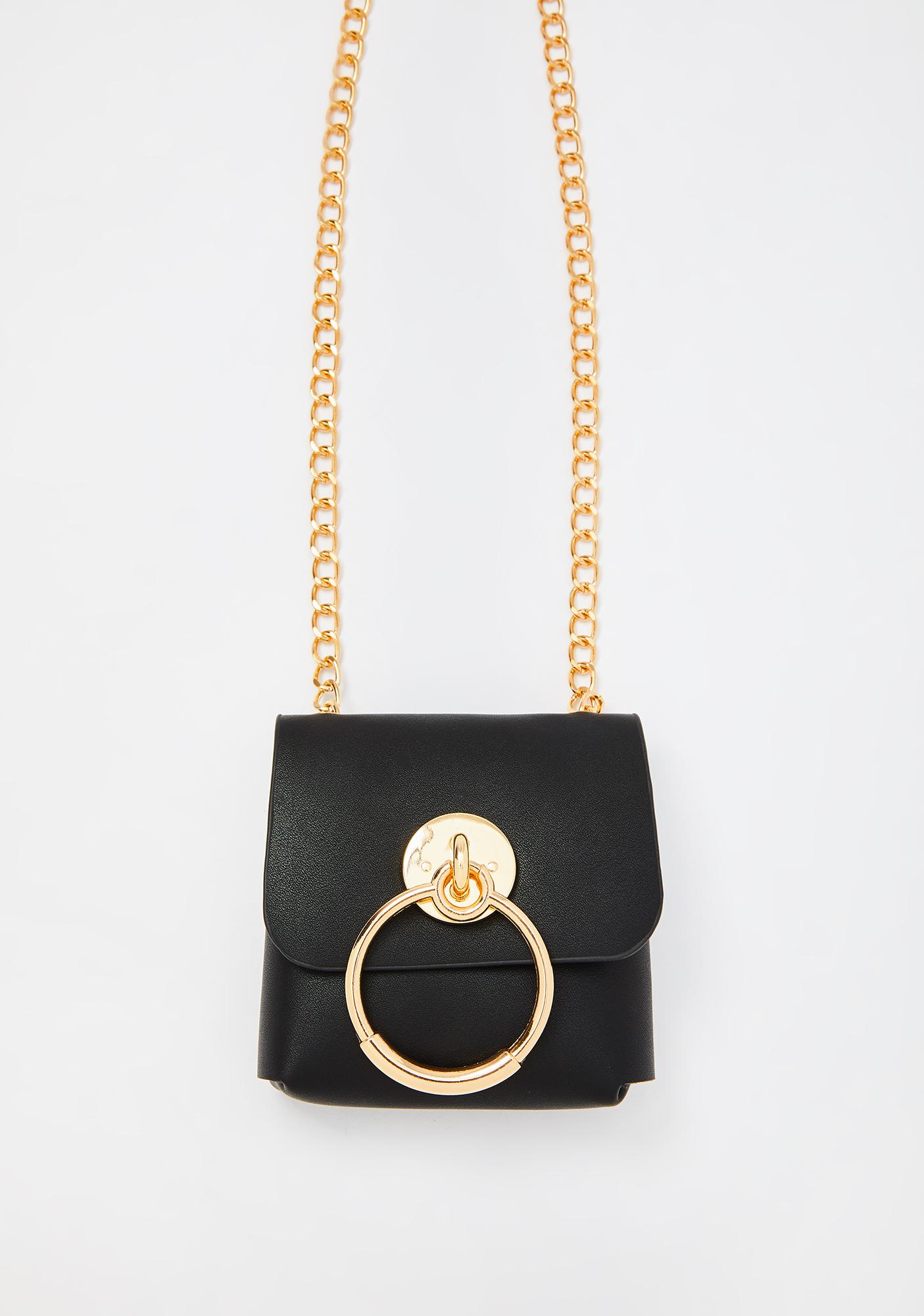 black and gold crossbody purse