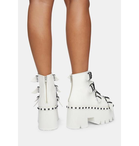 white demonia heels