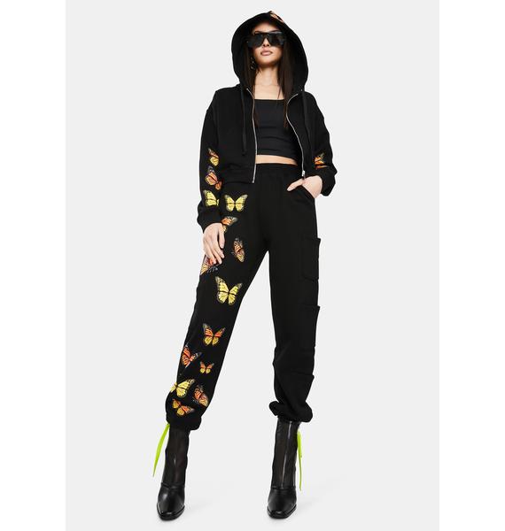 vitriol butterfly black sweatpants