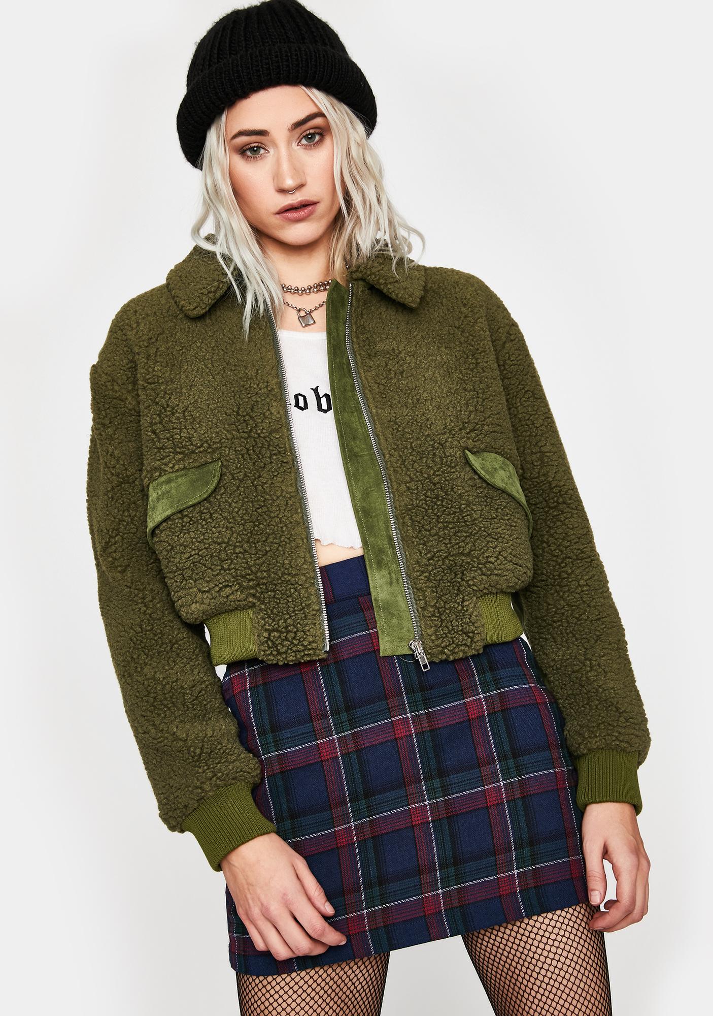 sherpa cropped coat