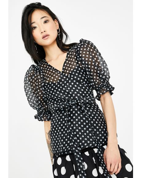 Polka Dot Cloud 9 Sheer Blouse