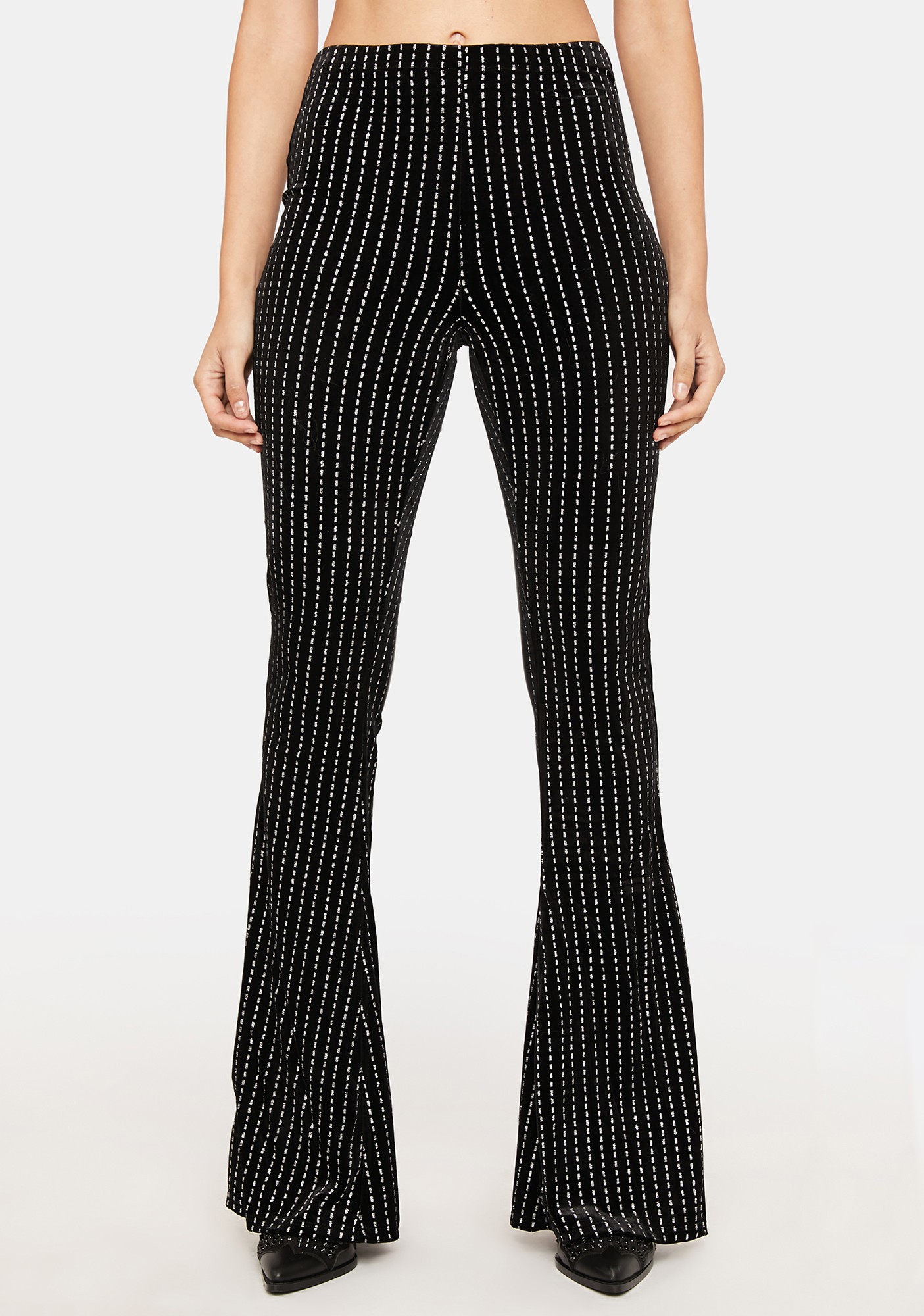 glitter-stripe-high-waist-velvet-flare-pants-black-dolls-kill