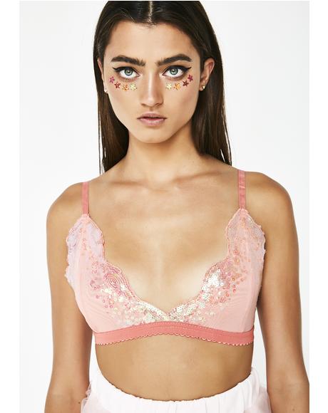 Electric Heart Sequin Bra