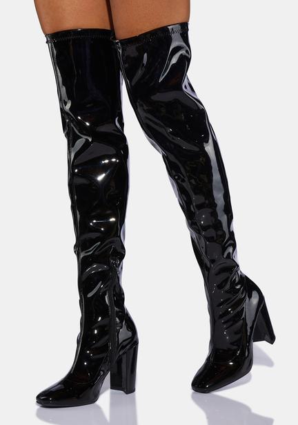 black thigh boots