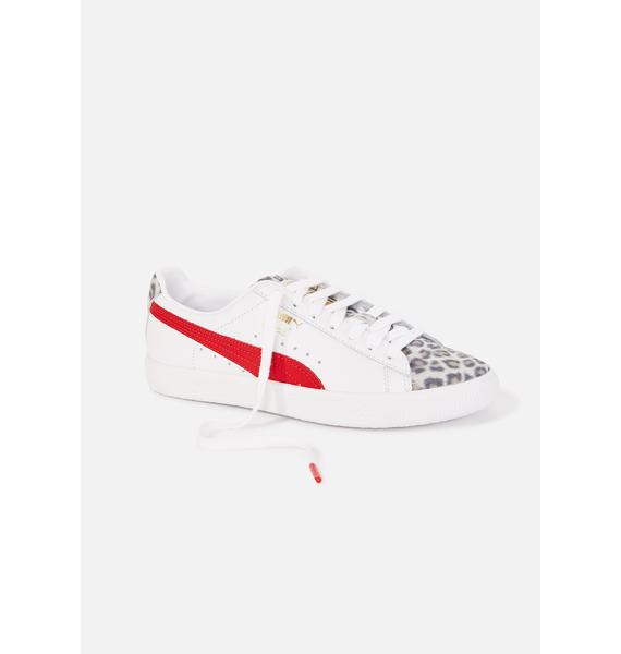 puma clyde leopard women's sneakers