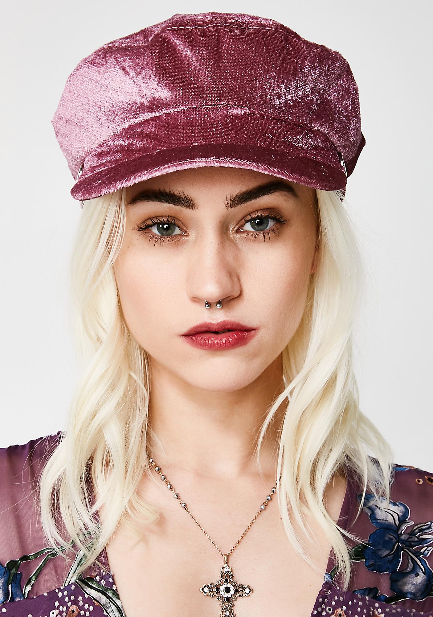 velvet newsboy hat