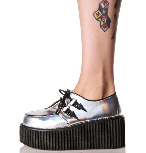 Demonia Space Sprite Holographic Creepers Dolls Kill