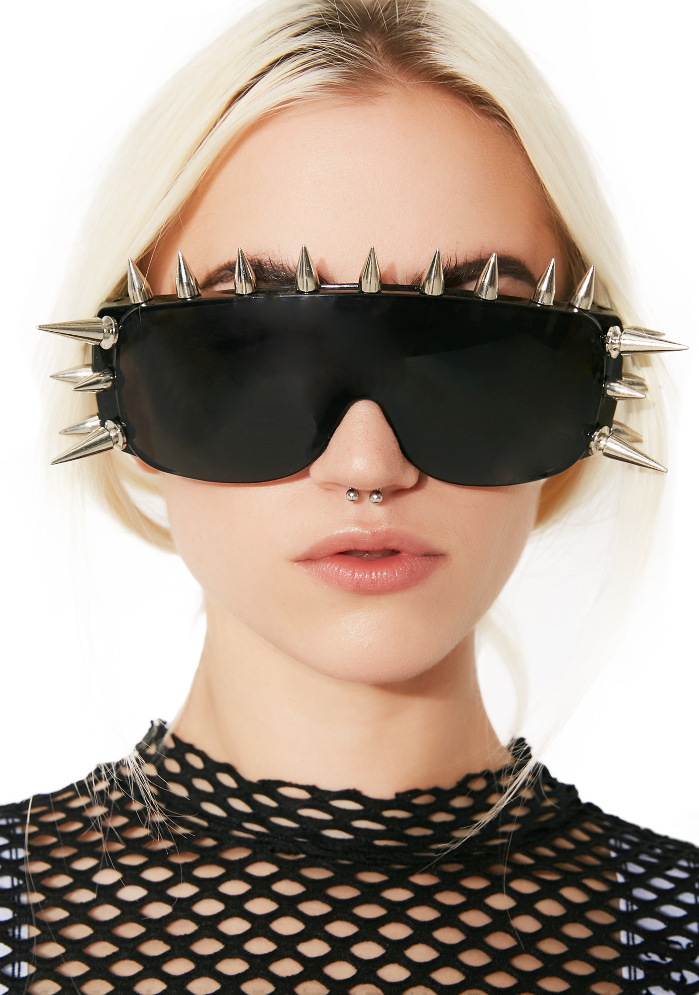 Burner Single Lens Spike Black Sunglasses | Dolls Kill