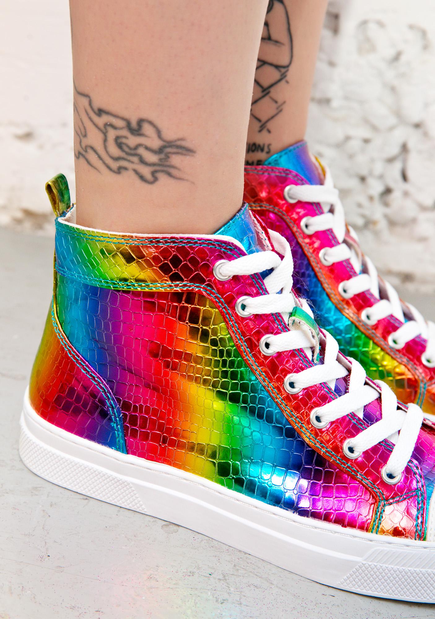 rainbow high top shoes
