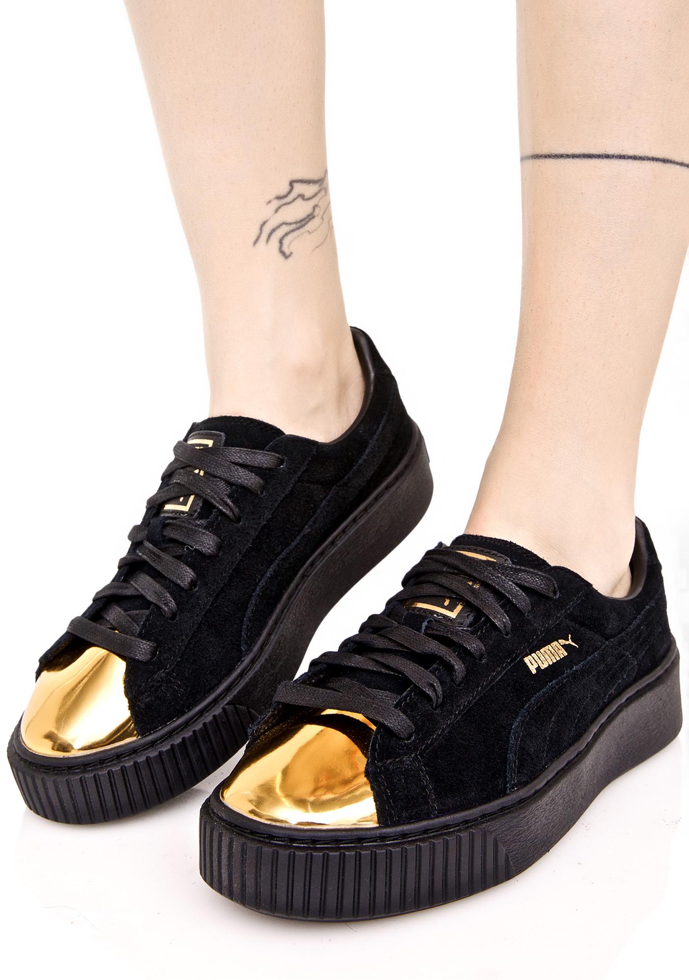 puma gold toe sneakers