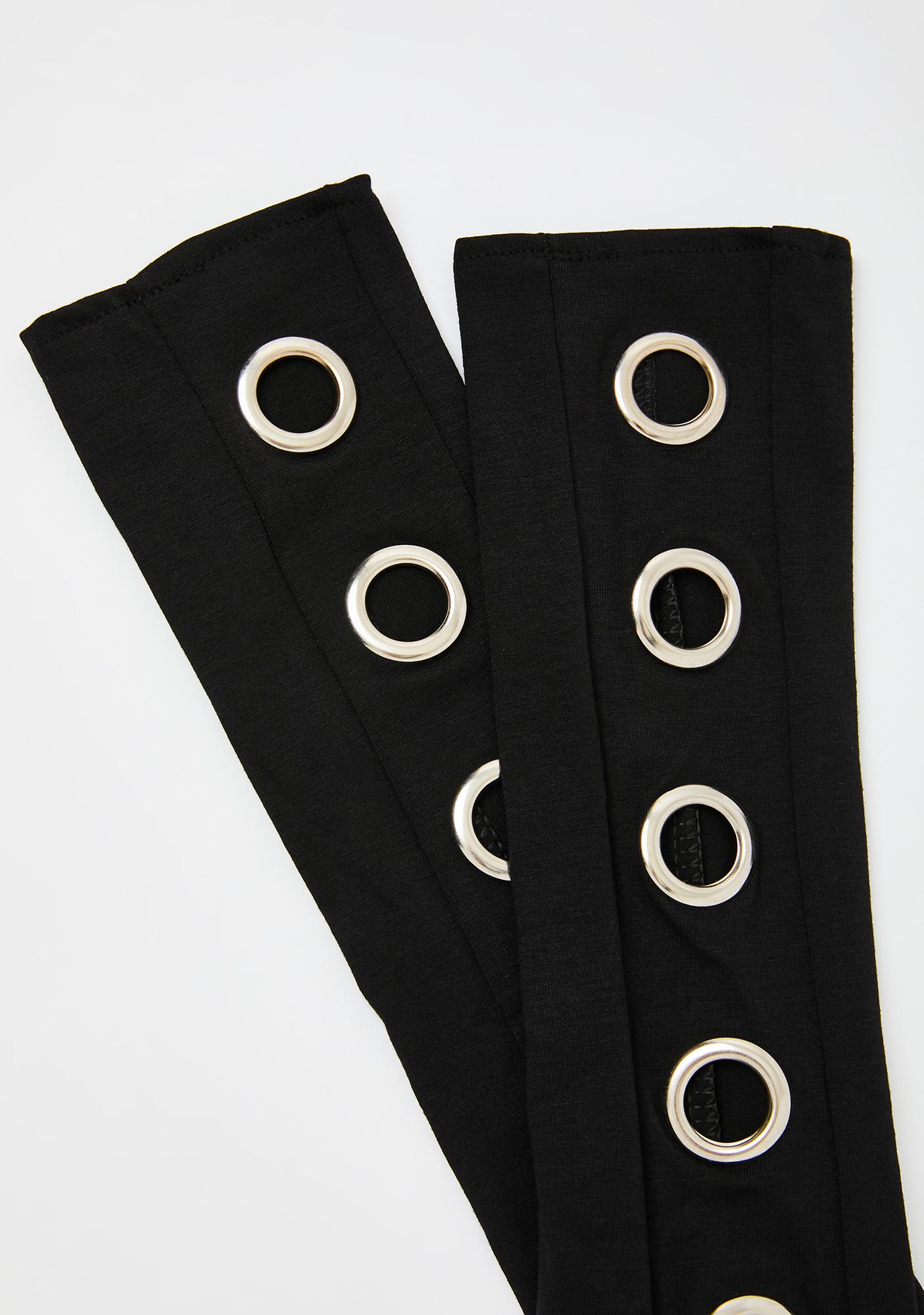 Grommet ORing Arm Warmers Silver Black Dolls Kill