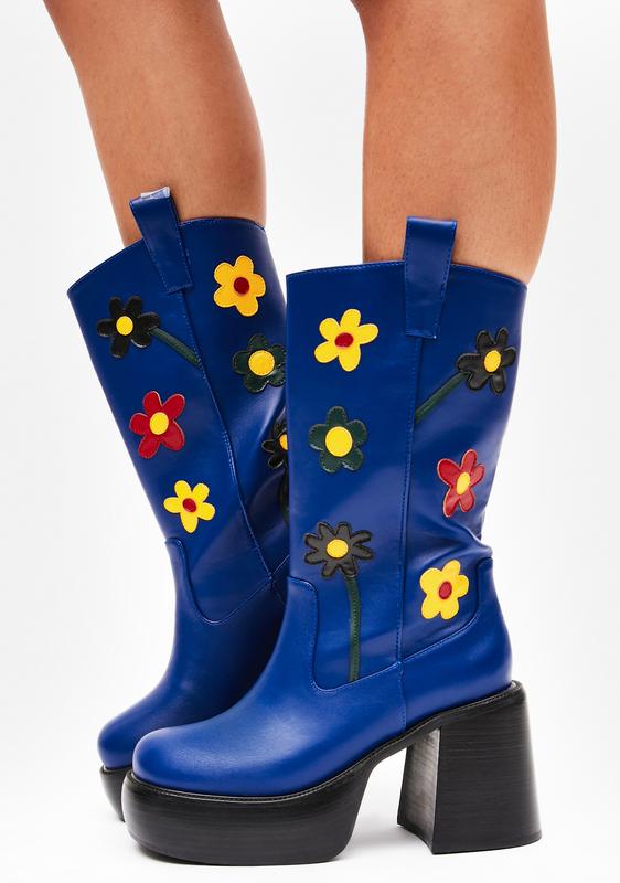 floral platform boots