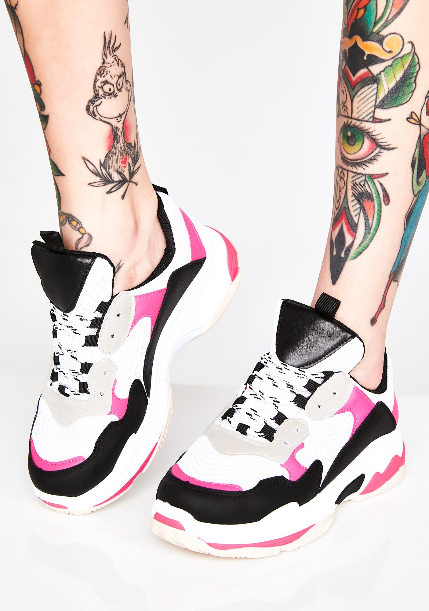 hot pink chunky sneakers
