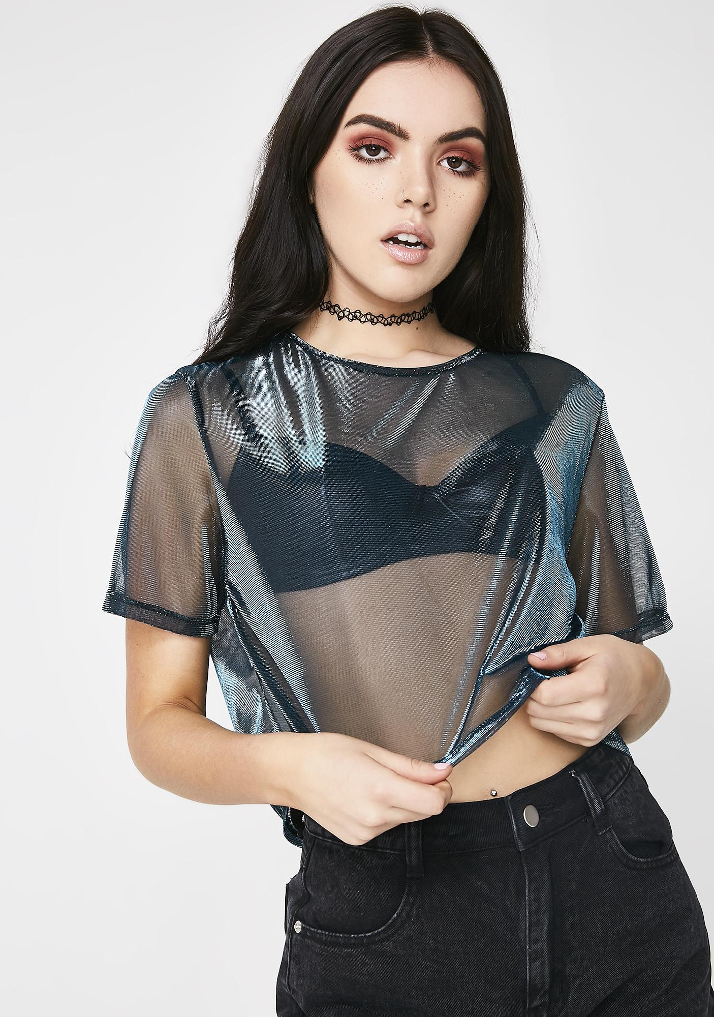 shimmer mesh top