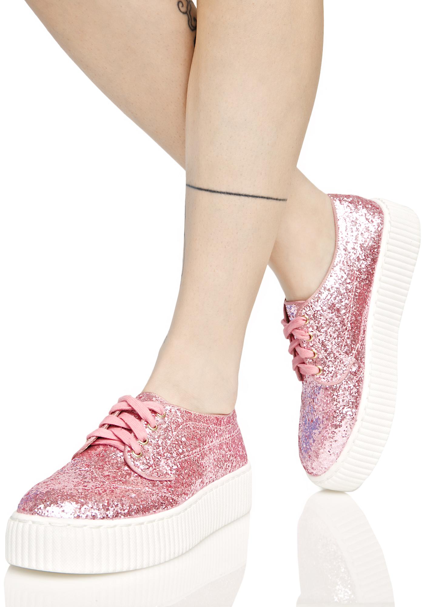 pink sequin sneakers