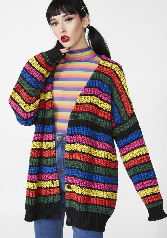 dolls kill rainbow cardigan