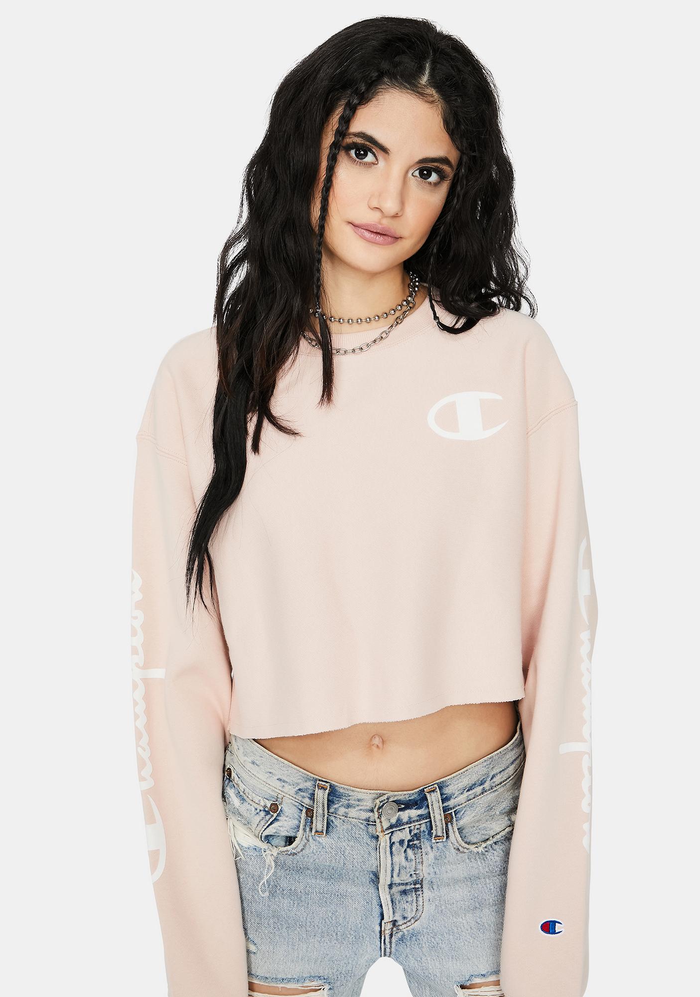 champion cropped crewneck