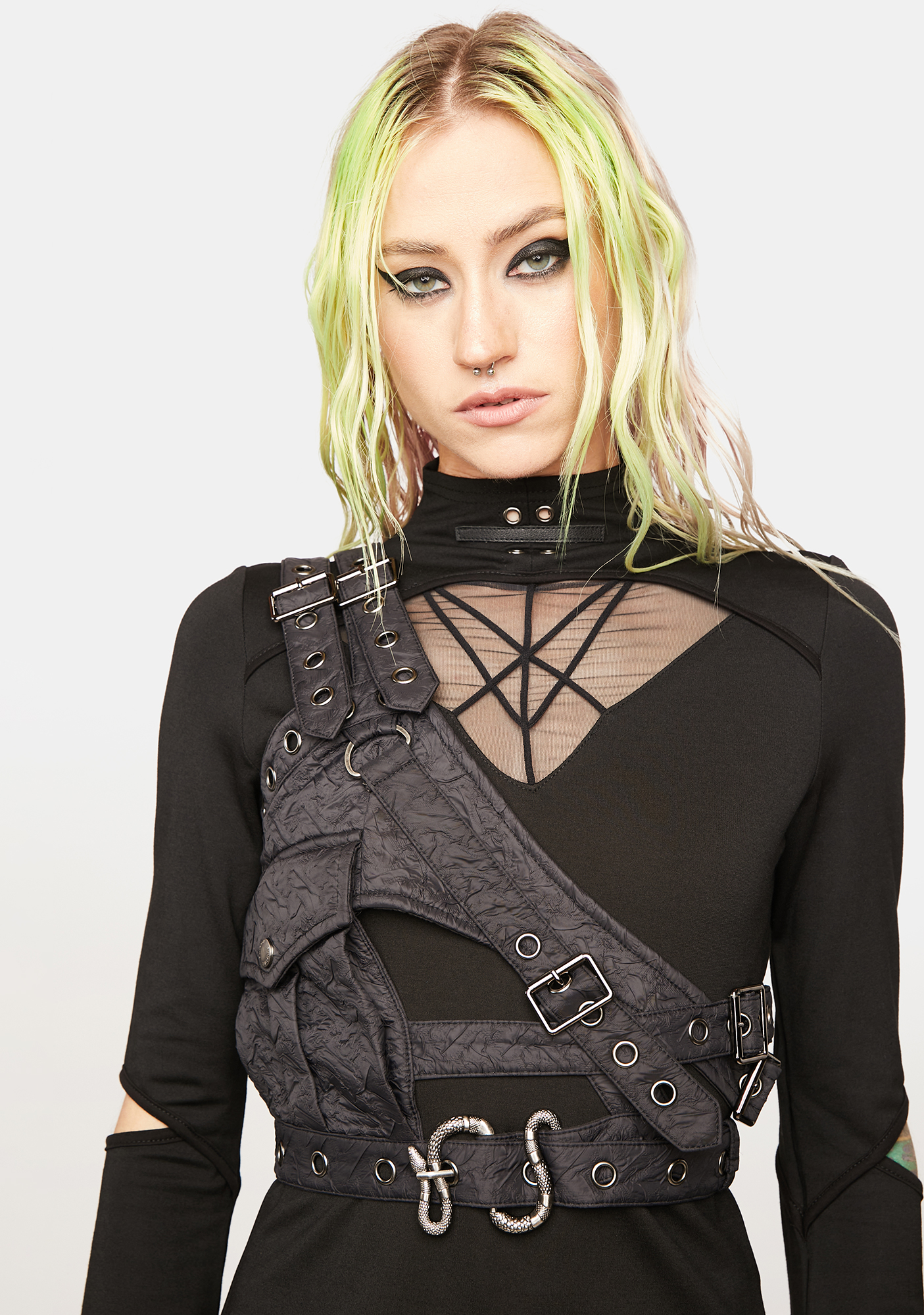 Punk Rave Punk Shoulder Armor Accessory Black Dolls Kill