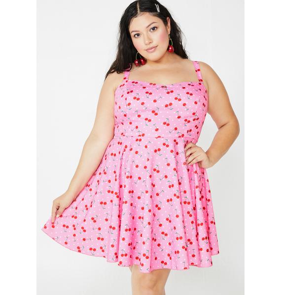 Plus Size Sugar Thrillz Cherry Dress Polka Pink Dolls Kill