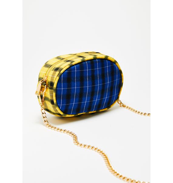 yellow plaid purse