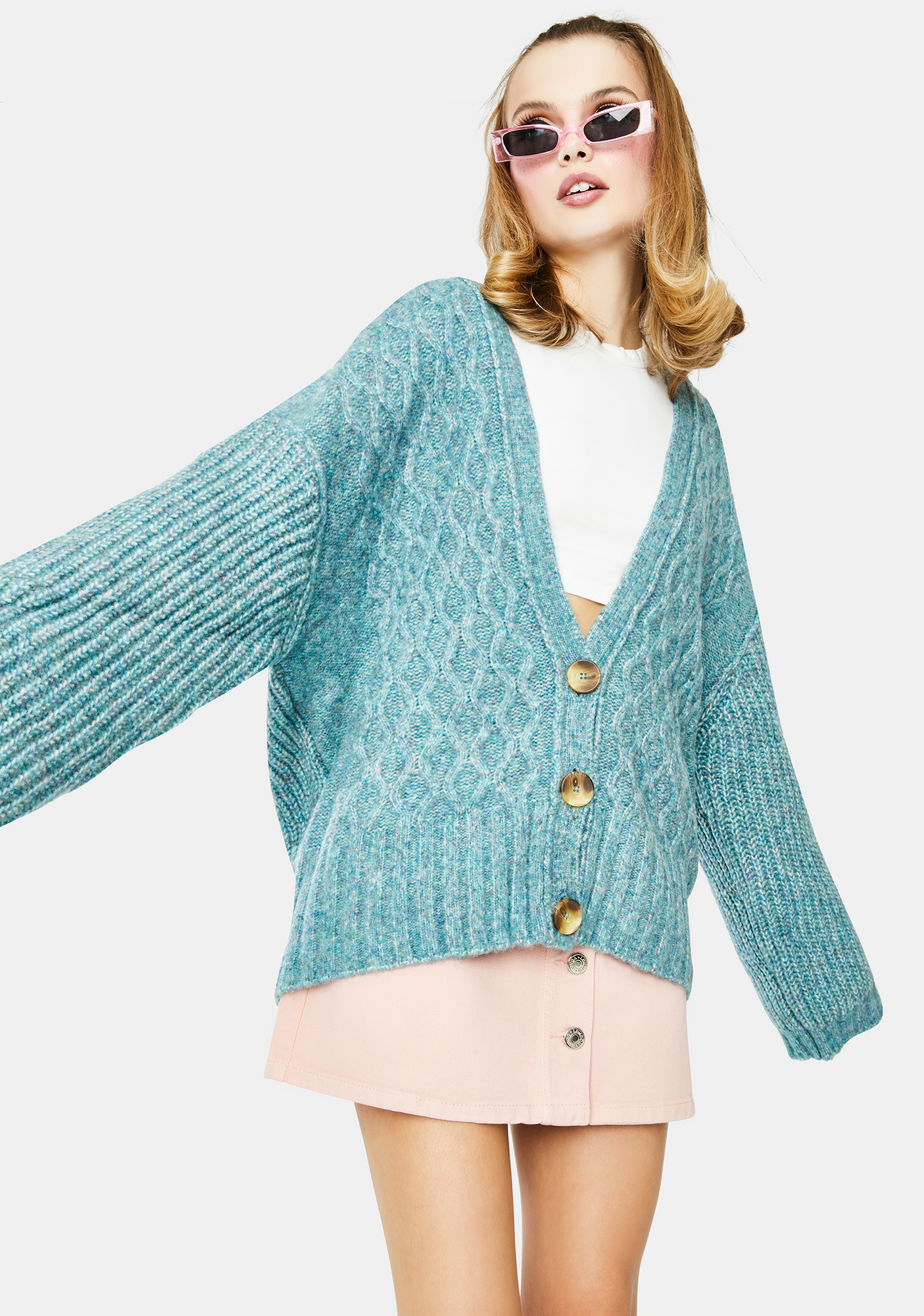 free people molly cable cardigan