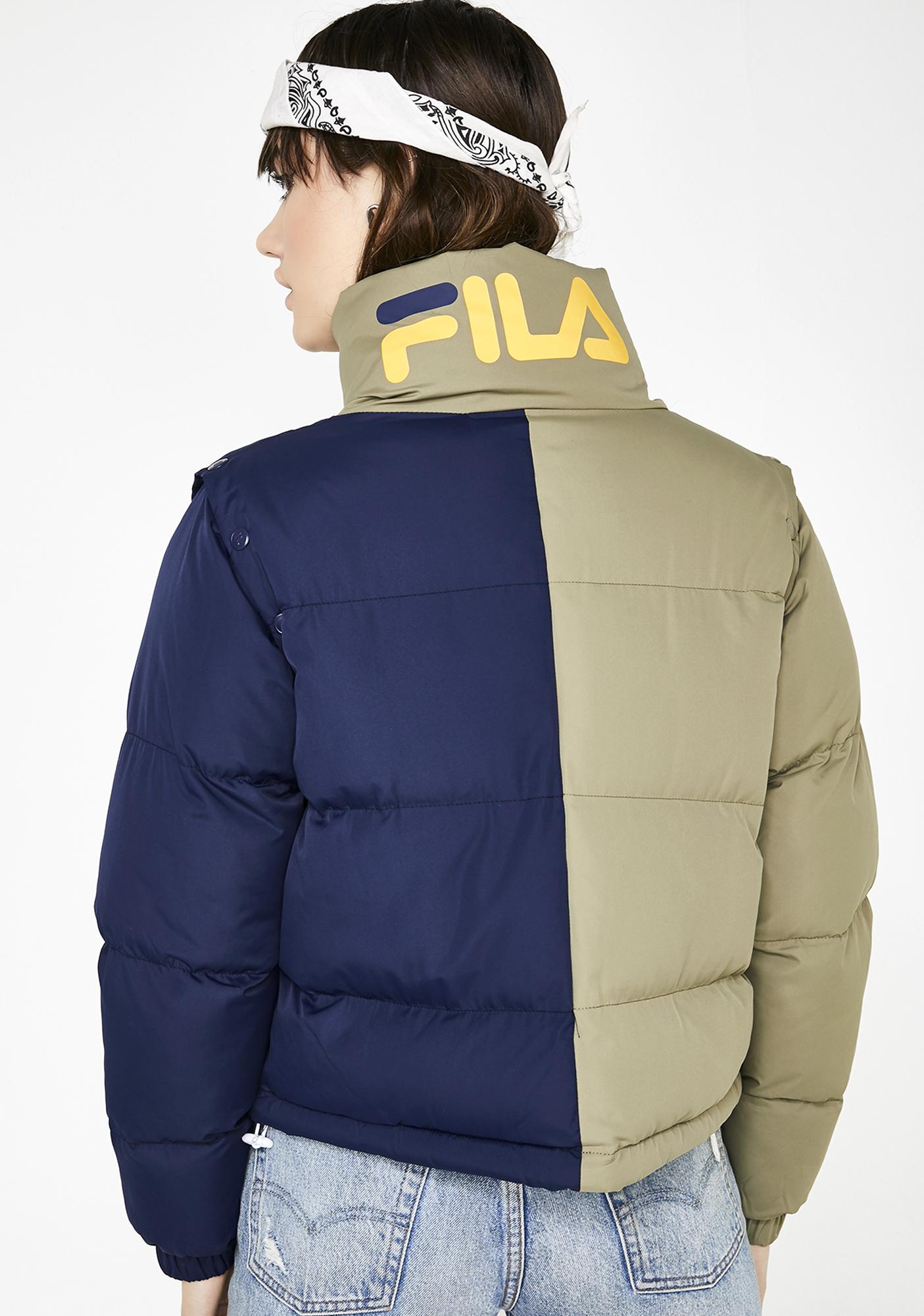 fila logo crop puffer jacket