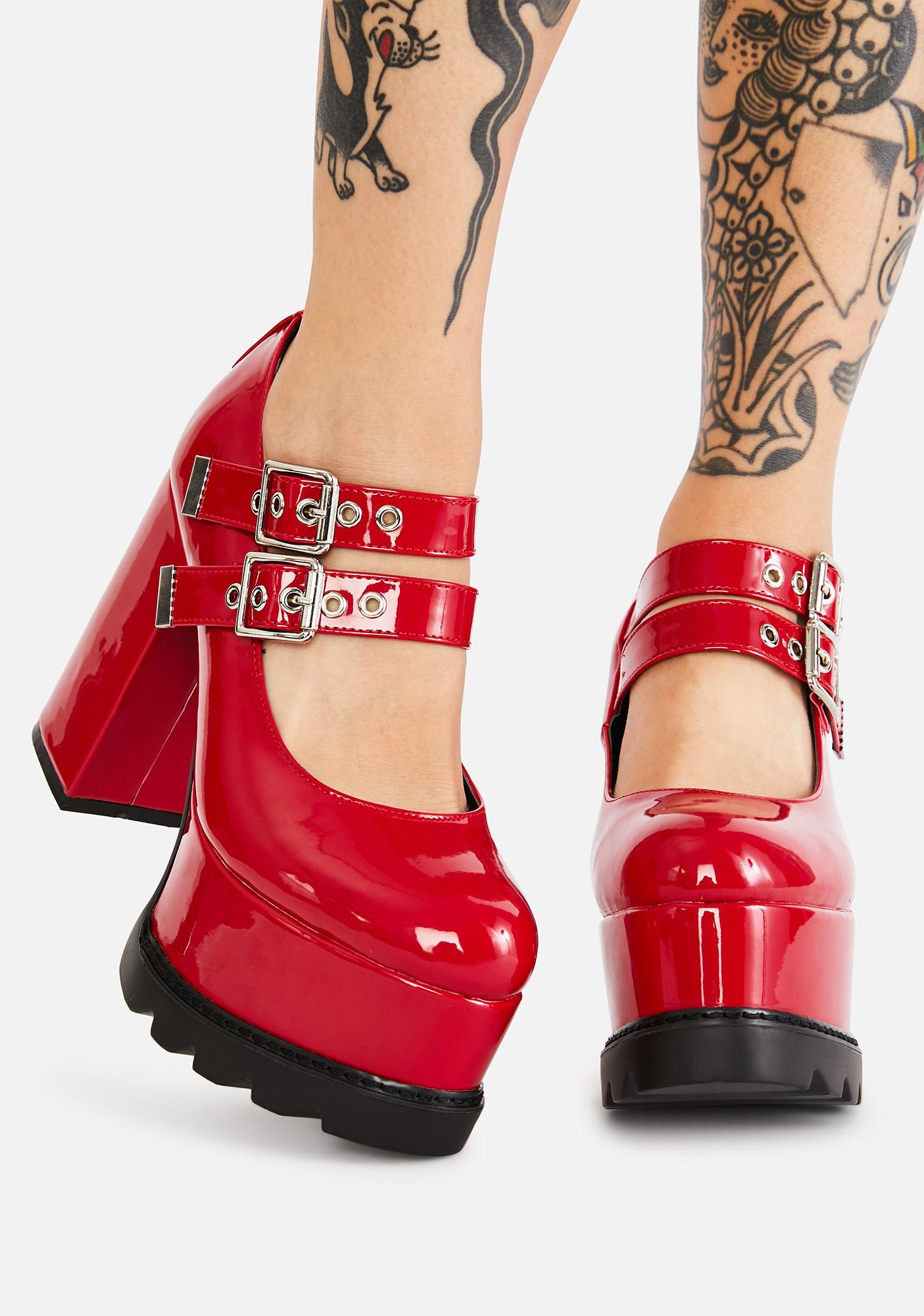 lamoda patent entering paradise platform heels