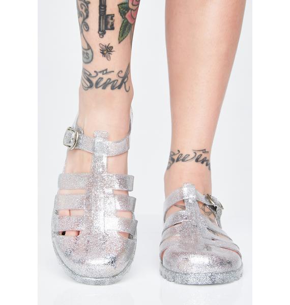 Clear Glitter Jelly Sandals Dolls Kill