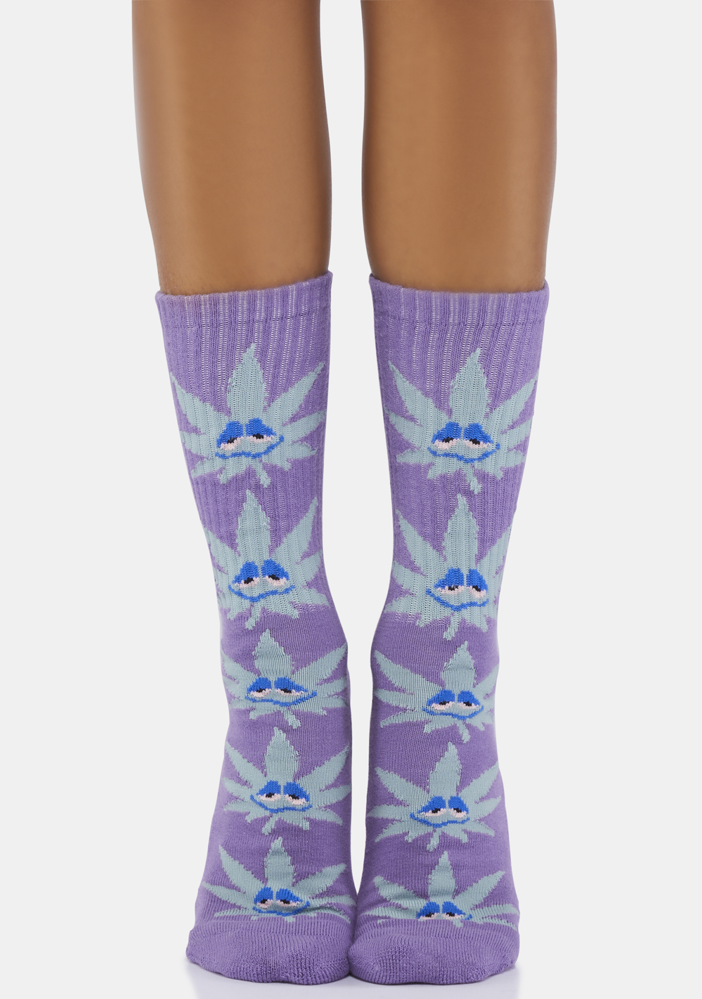 Huf Graphic Print Crew Socks Purple Dolls Kill