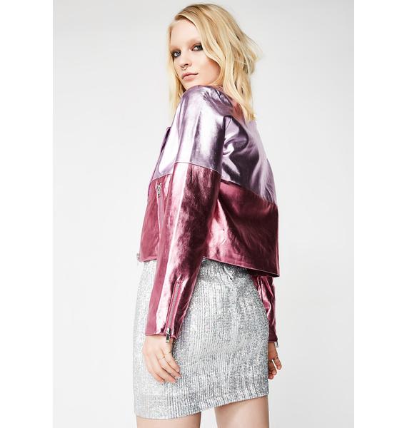 Pink Metallic Moto Jacket Dolls Kill
