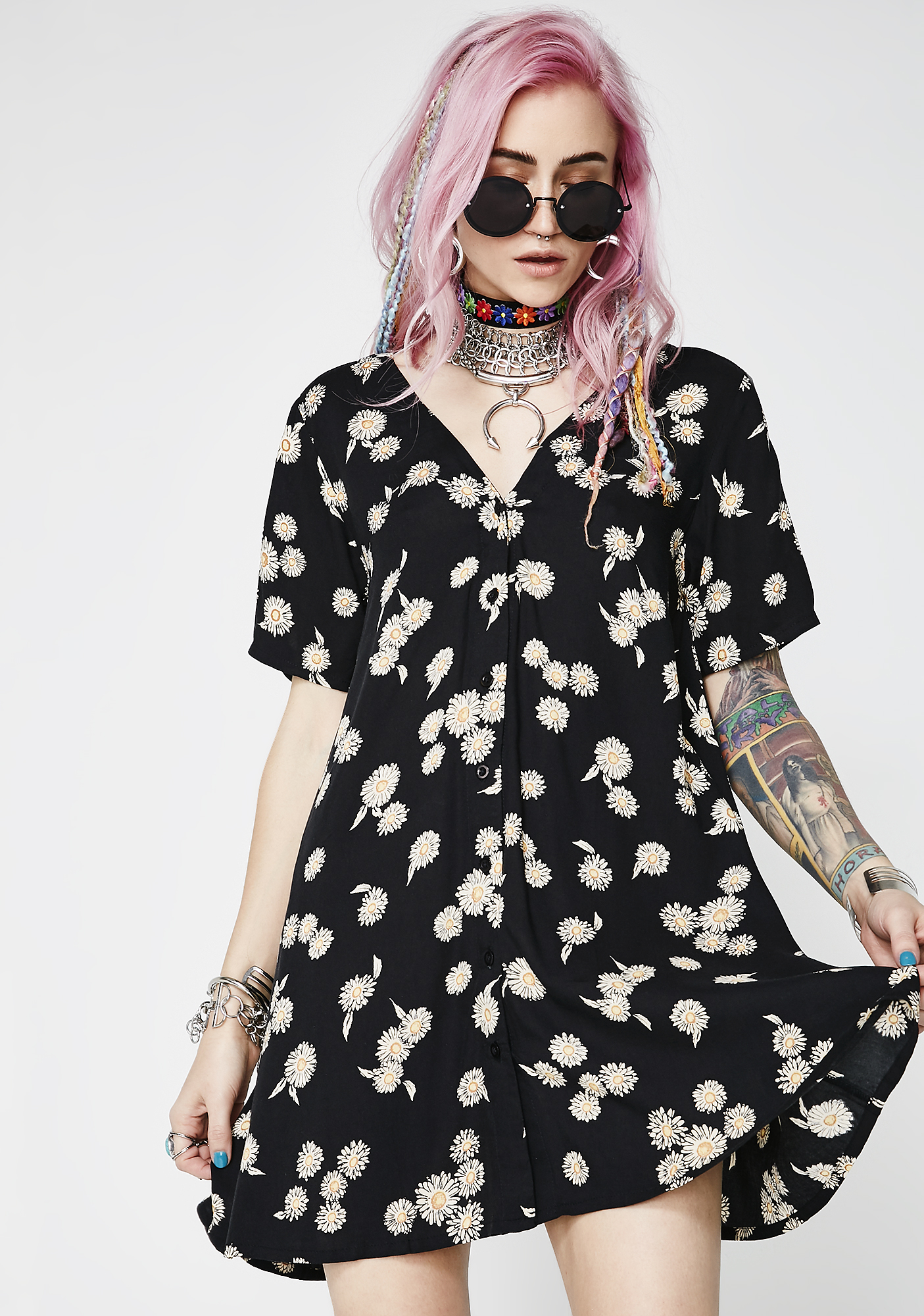 Motel Grunge Daisy Crosena Dress Dolls Kill