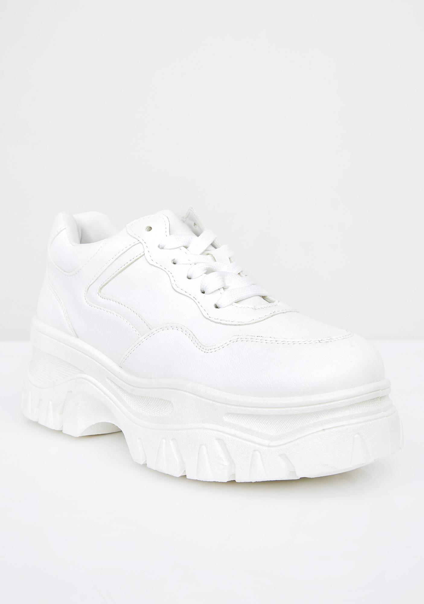 Chunky White Platform Sneakers | Dolls Kill