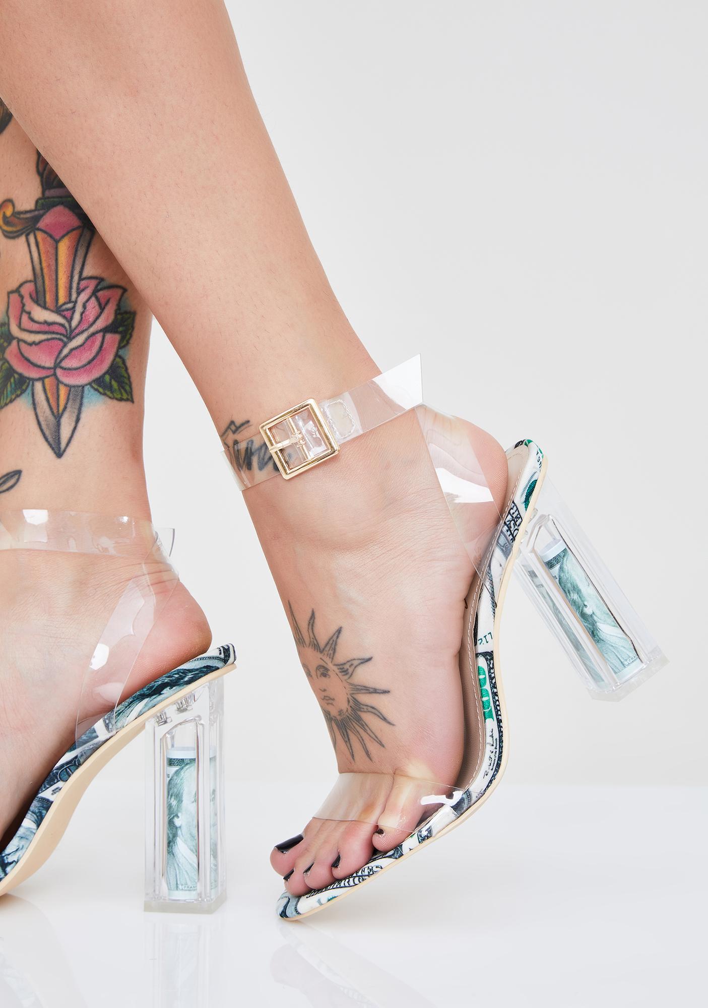 Money print heels Clearance