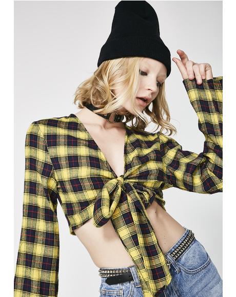 Chill Later Tartan Crop Top