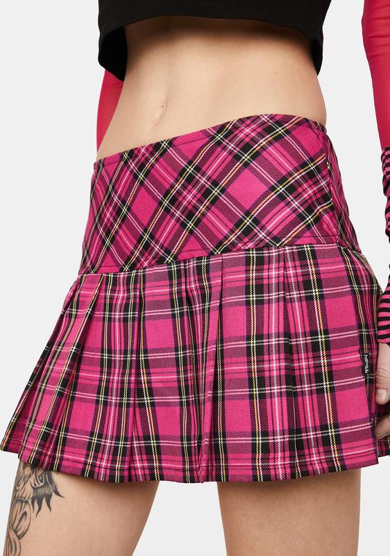 pink plaid miniskirt