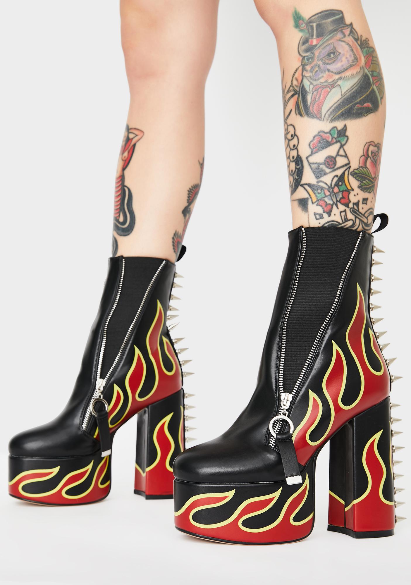 forever 21 flame boots