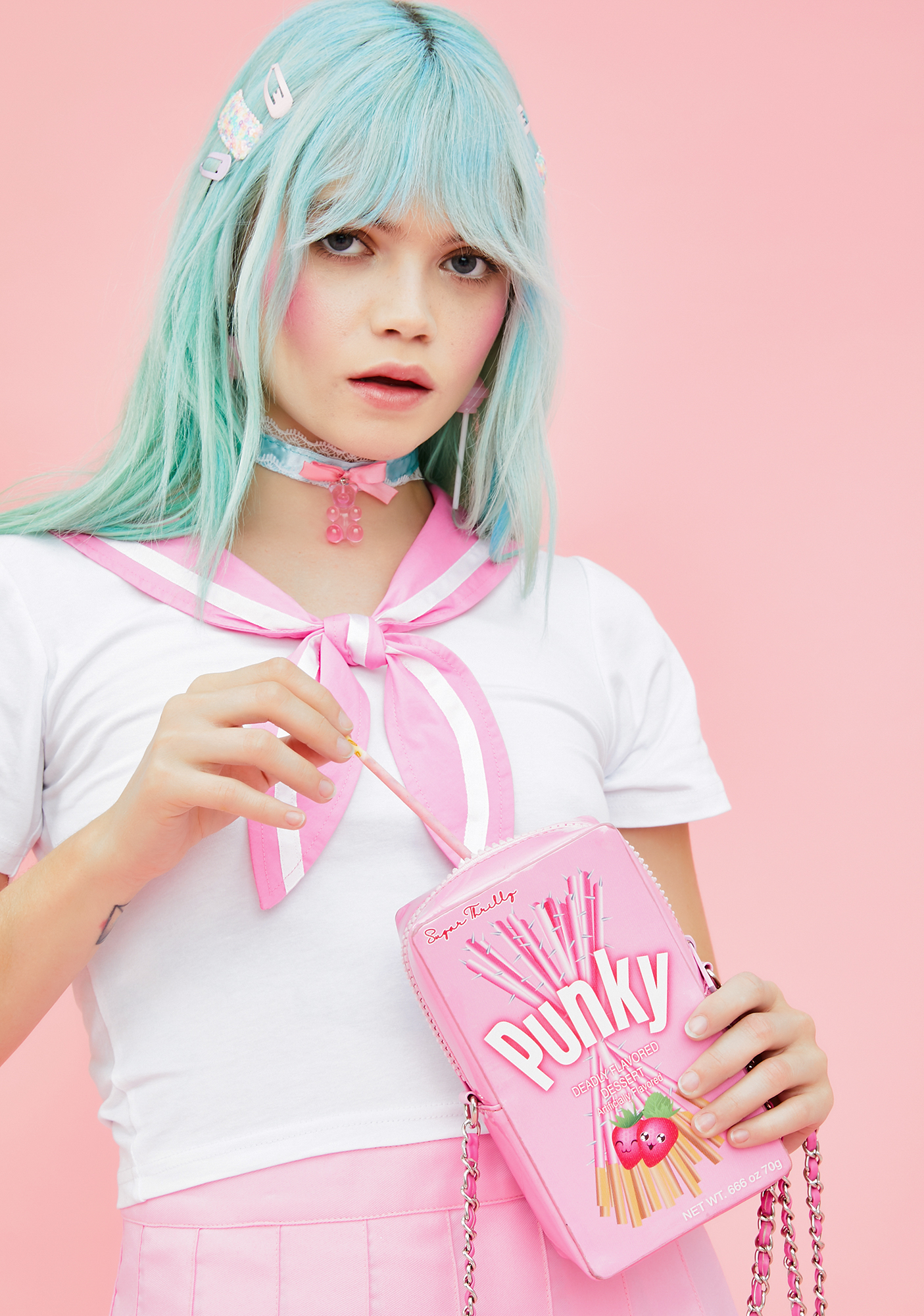 Sugar Thrillz Punky Sticks Crossbody Bag Pink | Dolls Kill