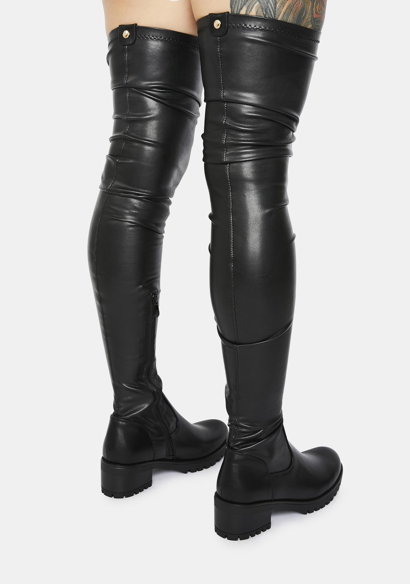 skinny fit thigh high boots