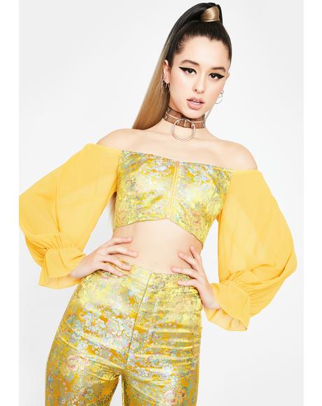 Golden Evening Shadows Brocade Corset