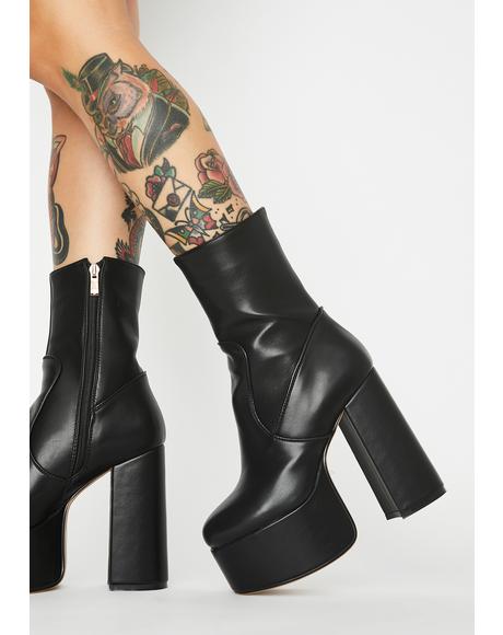 Demonia Shaker 65 Boots Patent Hologram Black Dolls Kill