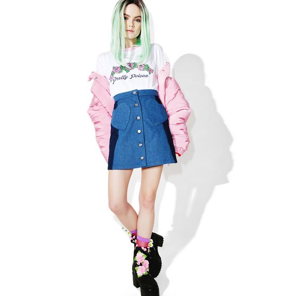 Sugarpills Denim Heart Skirt Dolls Kill
